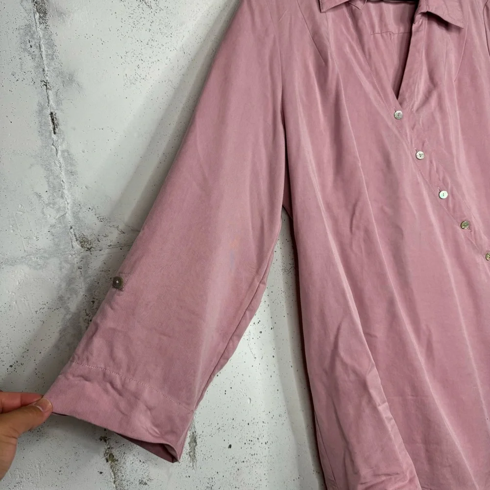 Soft Surroundings Button Wrap Tunic Top Side Button Tab Sleeves Large - Picture 4 of 10